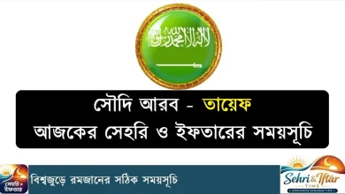 সৌদি আরবের তায়েফ সেহরি ও ইফতারের সময়সূচি